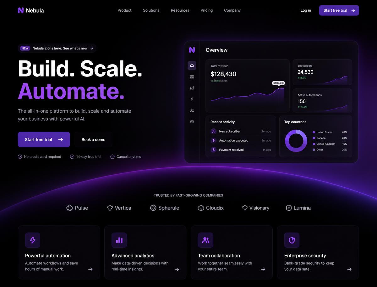 Exemplo de site premium desenvolvido pela Next Web Sites