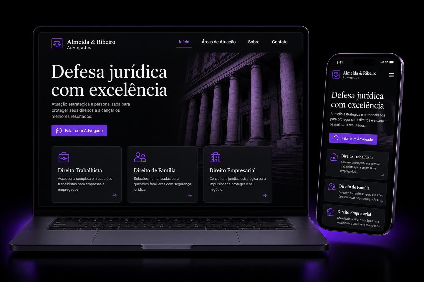 Projeto de site para Almeida & Ribeiro Advogados