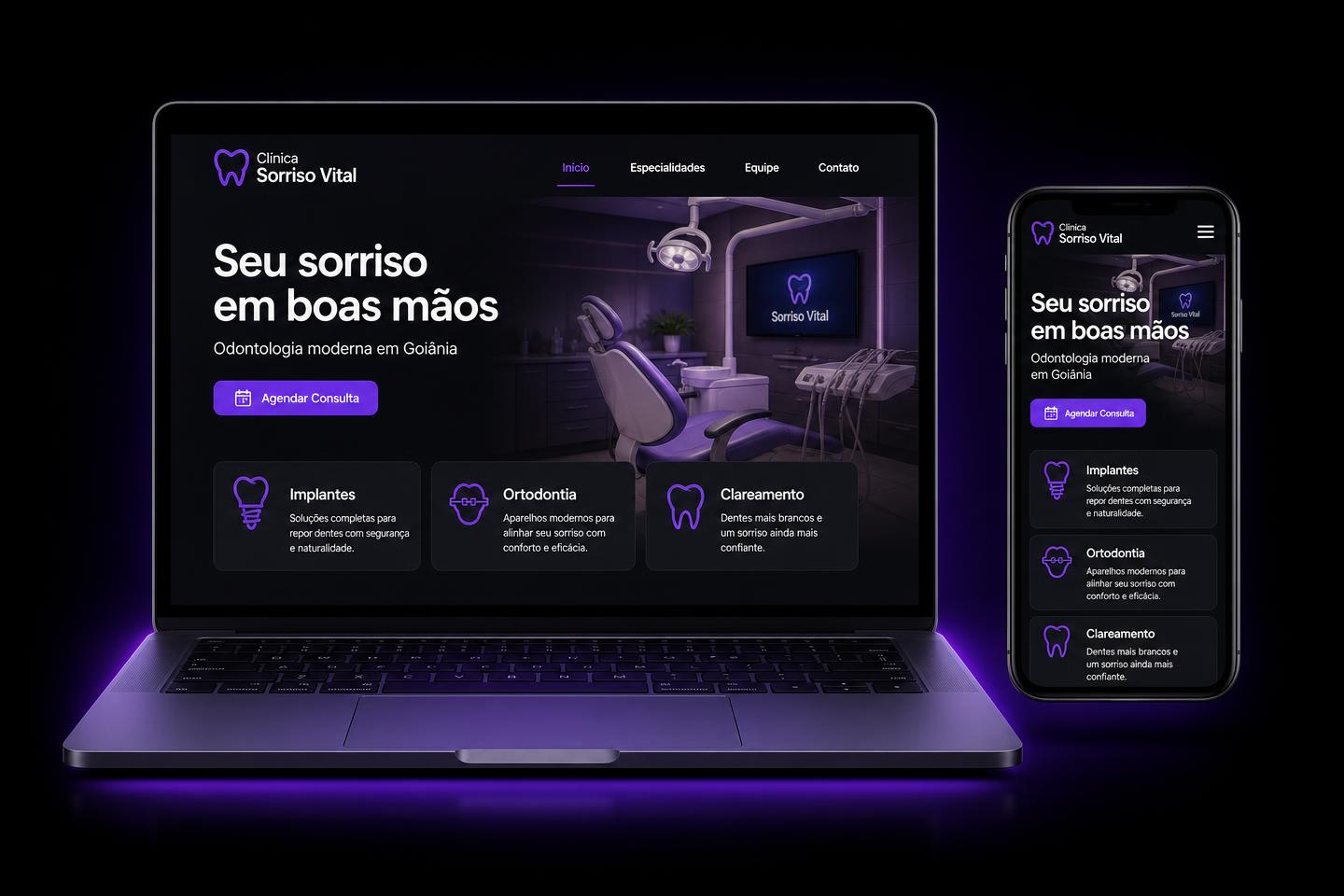 Projeto de site para Clínica Sorriso Vital