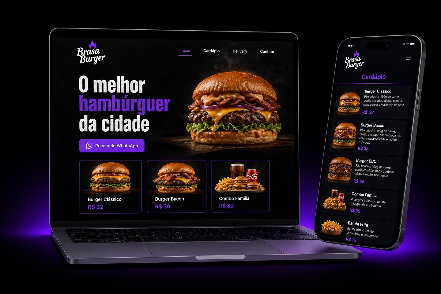 Projeto de site para Brasa Burger